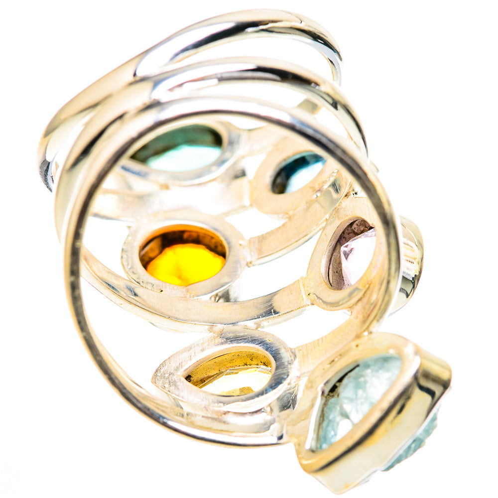 Blue Topaz, Baltic Amber, Amethyst, Citrine, Aquamarine Rings handcrafted by Ana Silver Co - RING129094 - Photo 3