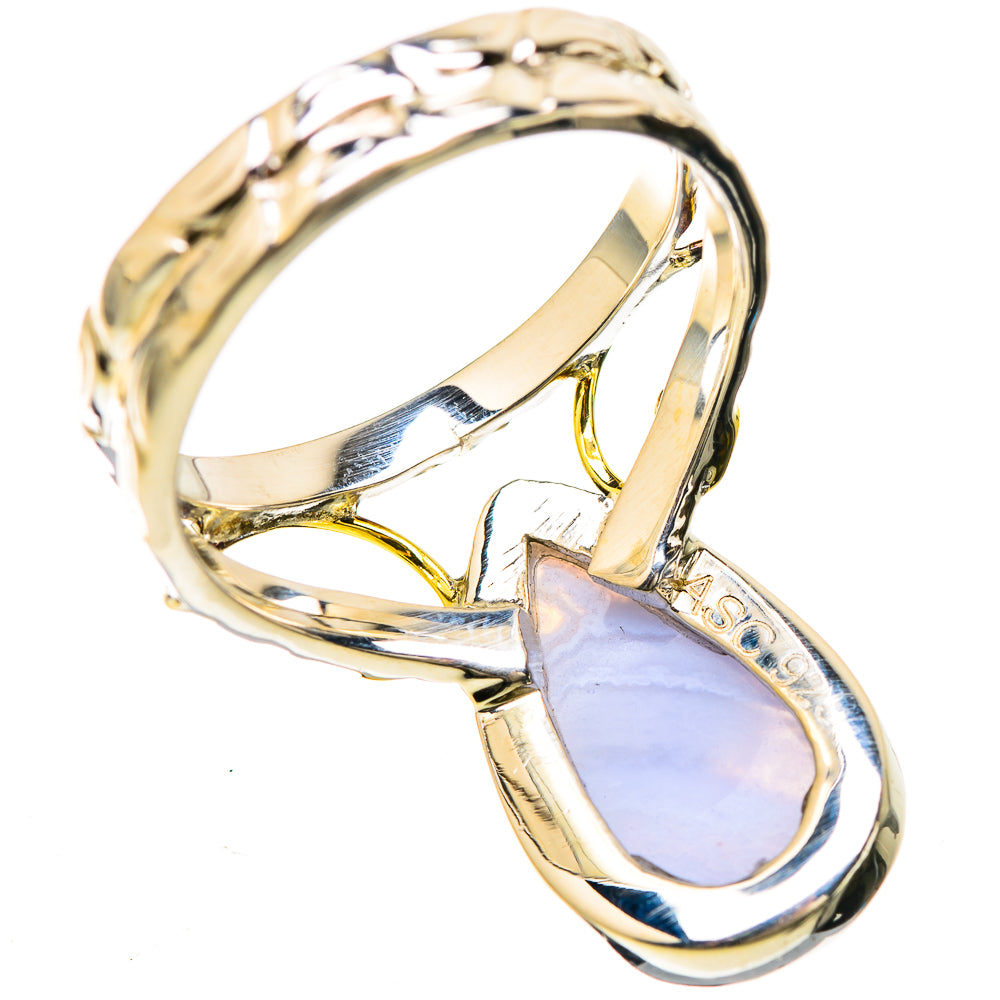 Blue Lace Agate Rings handcrafted by Ana Silver Co - RING129210 - Photo 3