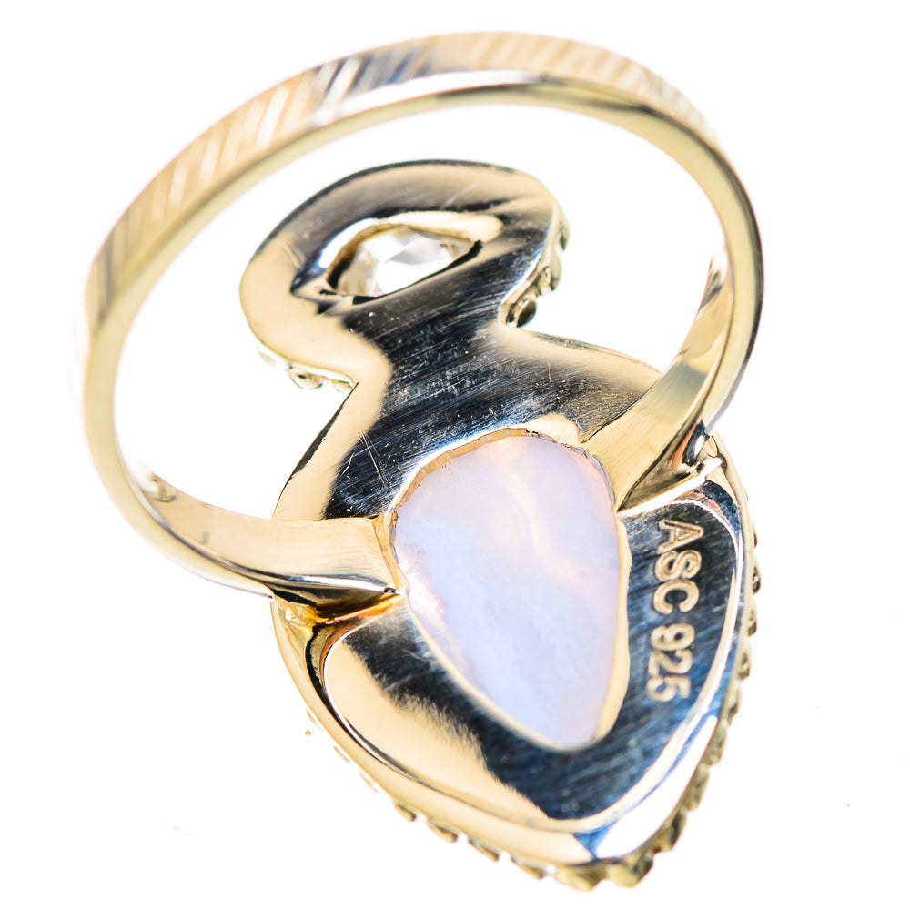 Blue Lace Agate Rings handcrafted by Ana Silver Co - RING129250 - Photo 3