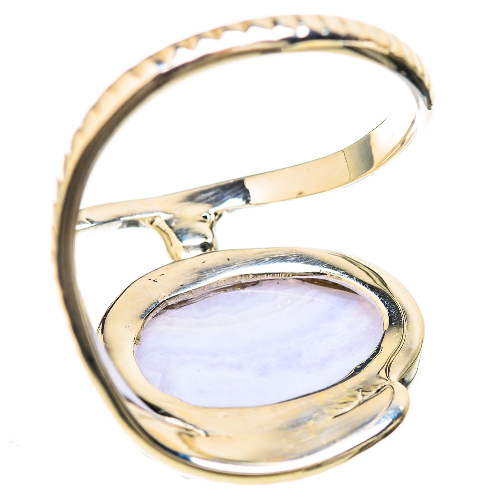 Blue Lace Agate Rings handcrafted by Ana Silver Co - RING129251 - Photo 3