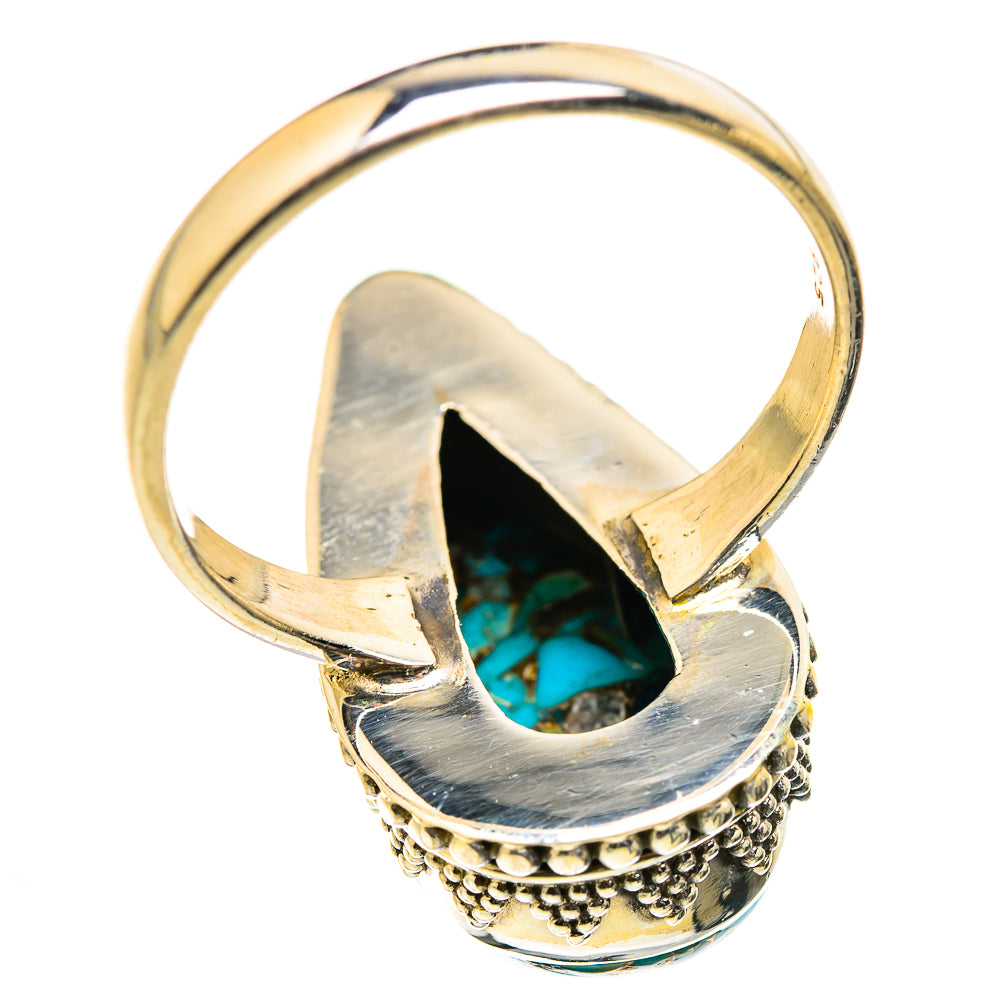 Blue Copper Composite Turquoise Rings handcrafted by Ana Silver Co - RING129447 - Photo 3