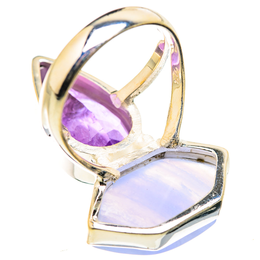 Blue Lace Agate Rings handcrafted by Ana Silver Co - RING129461 - Photo 3