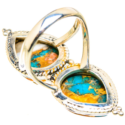 Blue Copper Composite Turquoise Rings handcrafted by Ana Silver Co - RING129475 - Photo 3
