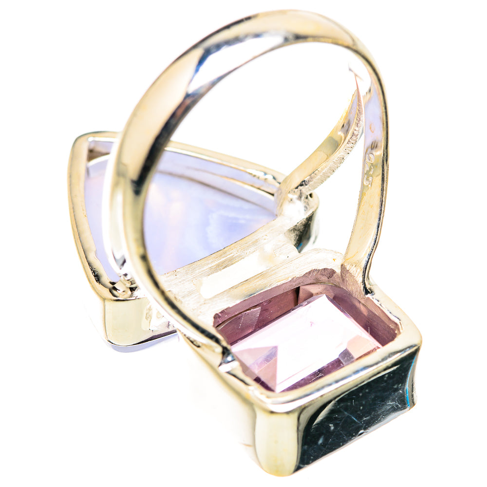 Blue Lace Agate Rings handcrafted by Ana Silver Co - RING129497 - Photo 3