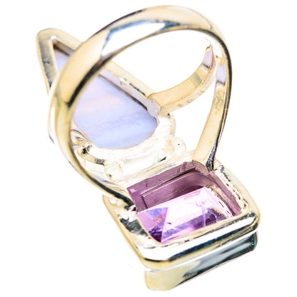 Blue Lace Agate Rings handcrafted by Ana Silver Co - RING129498 - Photo 3