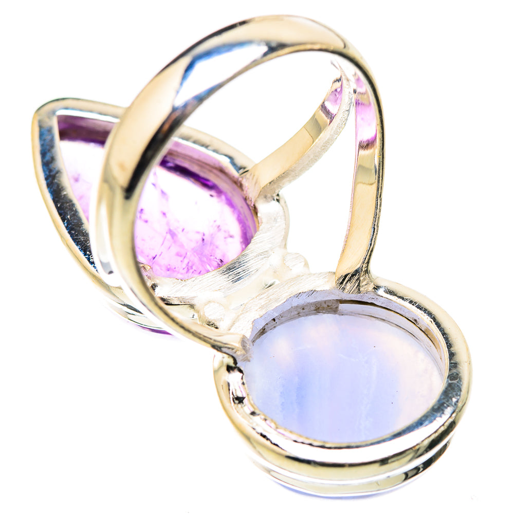 Blue Lace Agate Rings handcrafted by Ana Silver Co - RING129499 - Photo 3