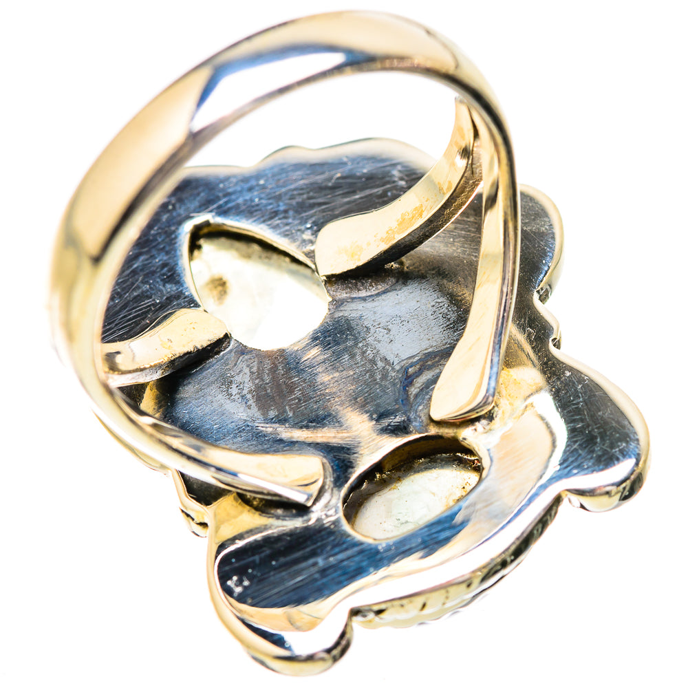 Sterling silver ring underside view with open gallery and curved prong details