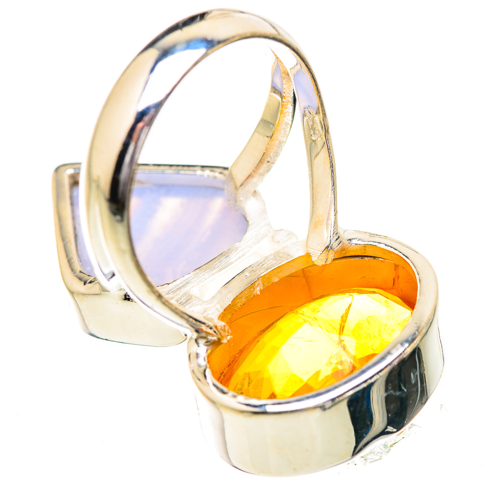 Blue Lace Agate Rings handcrafted by Ana Silver Co - RING129666 - Photo 3