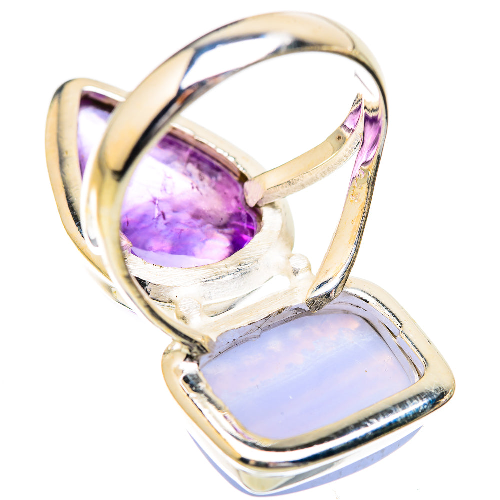 Blue Lace Agate Rings handcrafted by Ana Silver Co - RING129674 - Photo 3