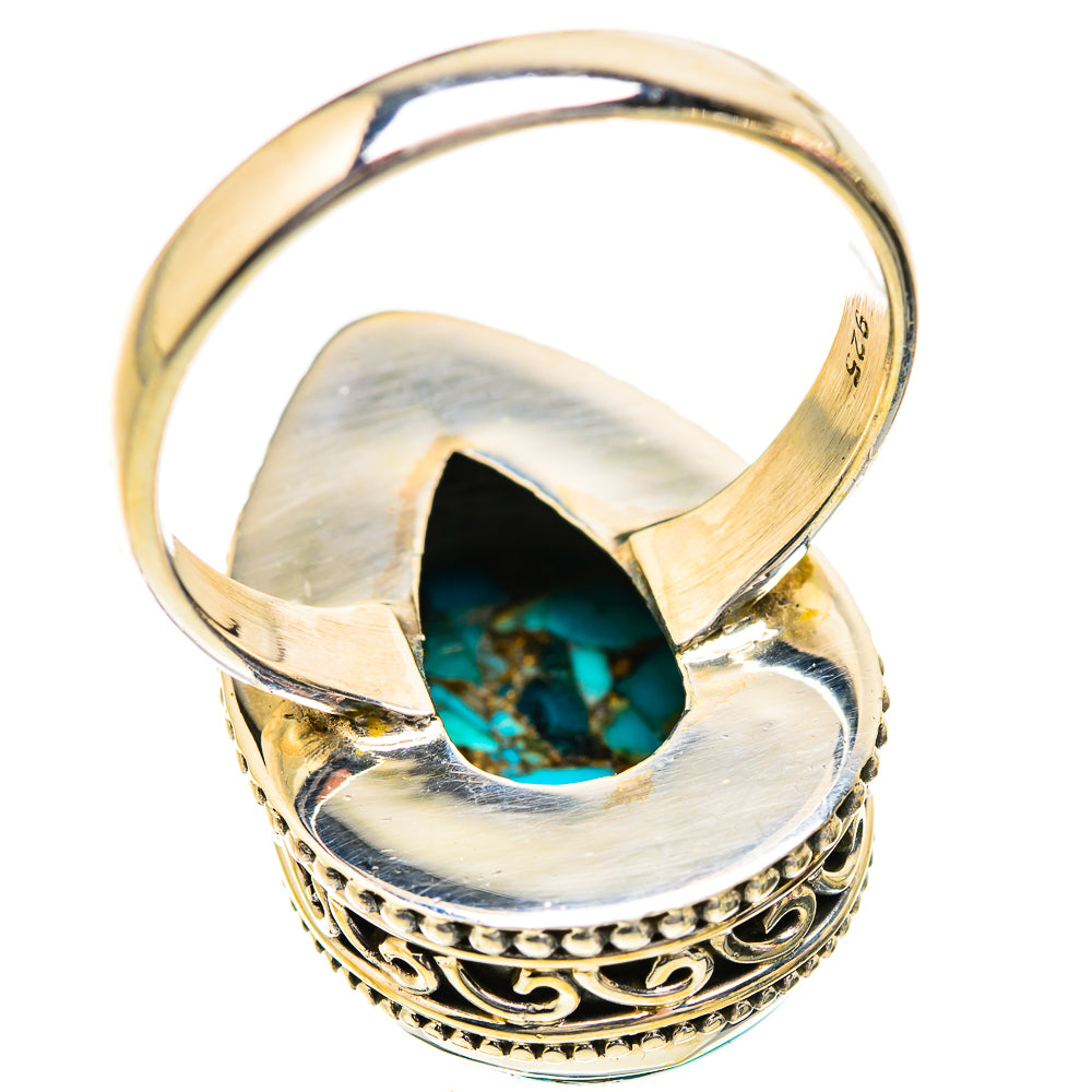 Blue Copper Composite Turquoise Rings handcrafted by Ana Silver Co - RING129707 - Photo 3