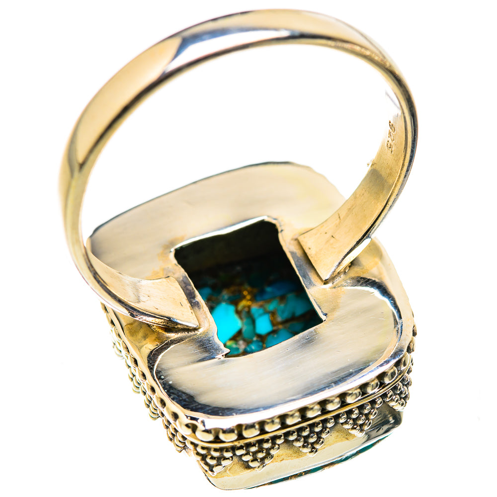 Blue Copper Composite Turquoise Rings handcrafted by Ana Silver Co - RING129736 - Photo 3