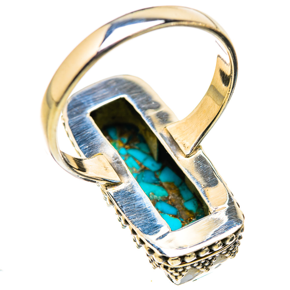 Blue Copper Composite Turquoise Rings handcrafted by Ana Silver Co - RING129758 - Photo 3