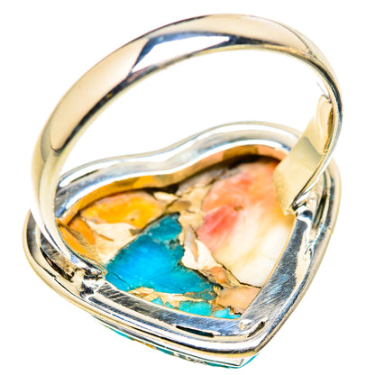 Spiny Oyster Turquoise Rings handcrafted by Ana Silver Co - RING129795 - Photo 3