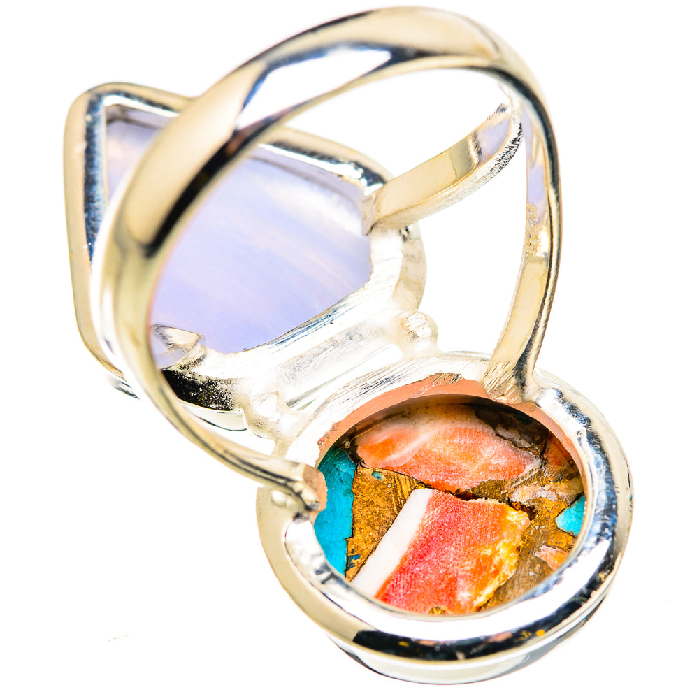 Blue Lace Agate Rings handcrafted by Ana Silver Co - RING129895 - Photo 3