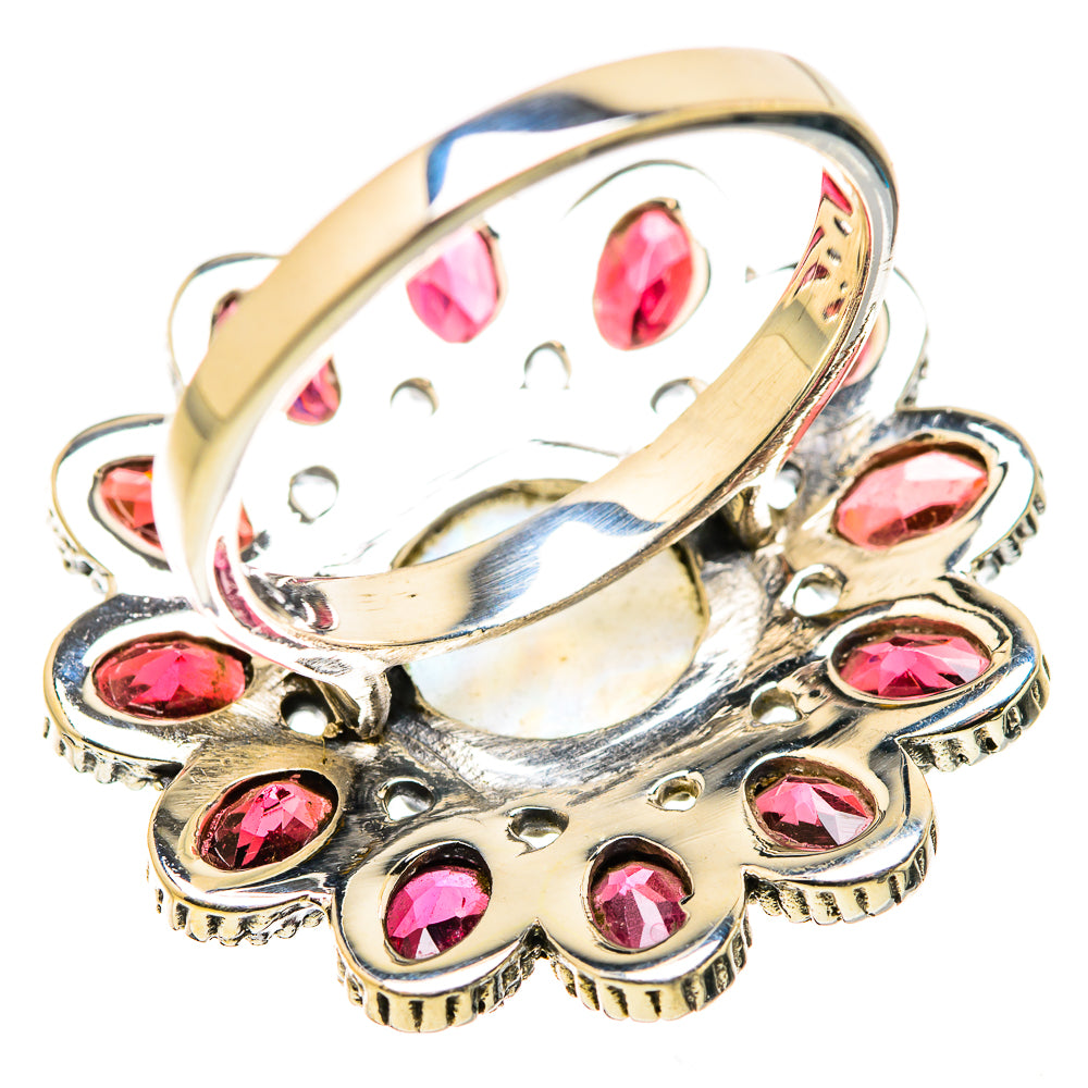 Rainbow Moonstone Rings handcrafted by Ana Silver Co - RING129914 - Photo 3