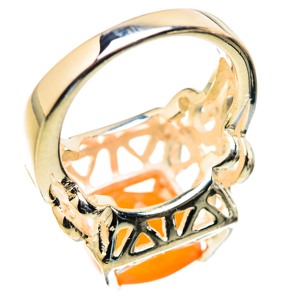 Peach Moonstone Rings handcrafted by Ana Silver Co - RING130027 - Photo 3