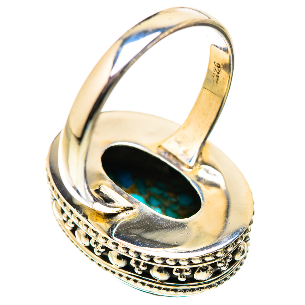 Blue Copper Composite Turquoise Rings handcrafted by Ana Silver Co - RING130070 - Photo 3