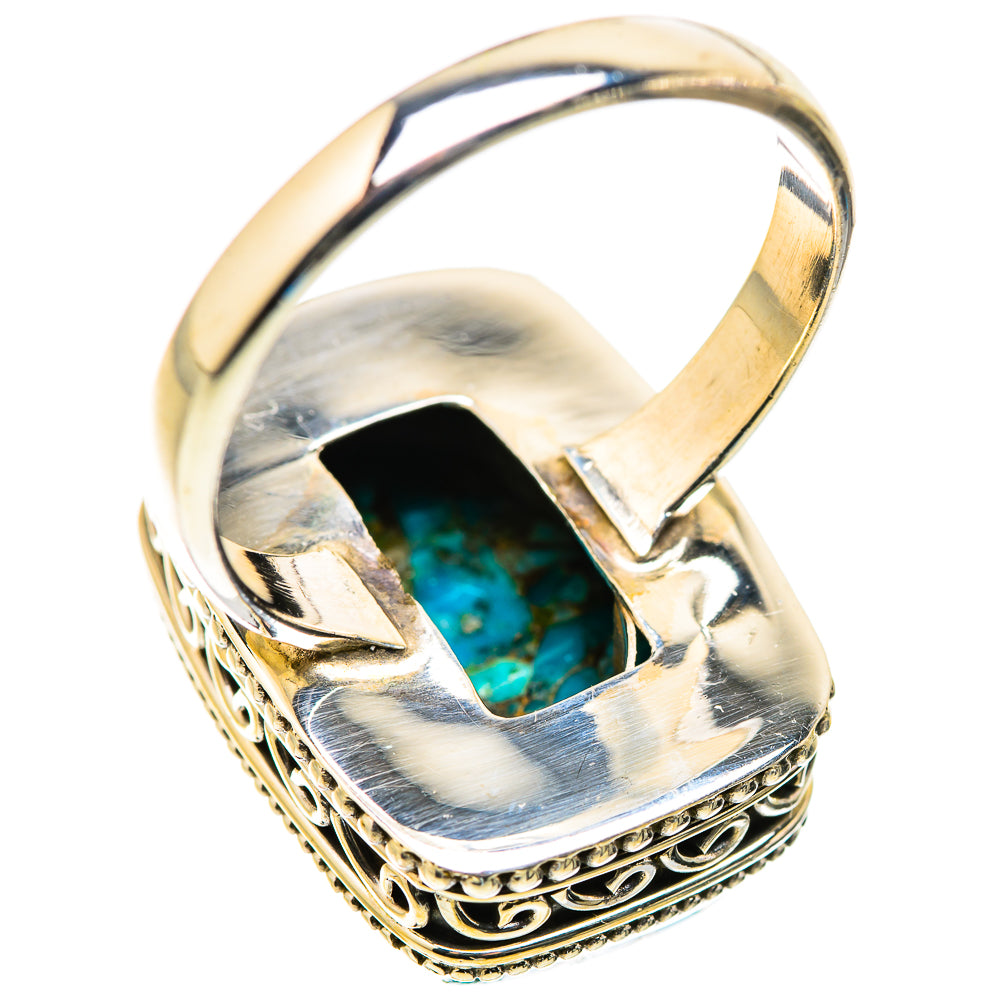 Blue Copper Composite Turquoise Rings handcrafted by Ana Silver Co - RING130097 - Photo 3