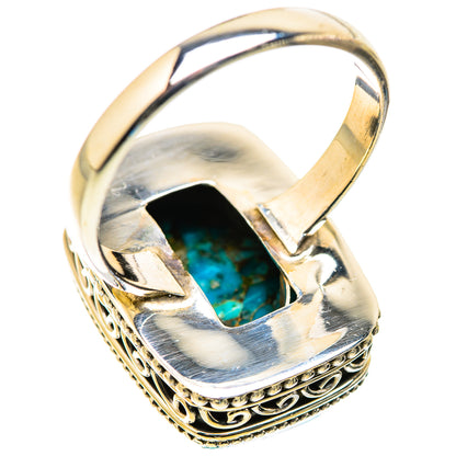 Blue Copper Composite Turquoise Rings handcrafted by Ana Silver Co - RING130097 - Photo 3