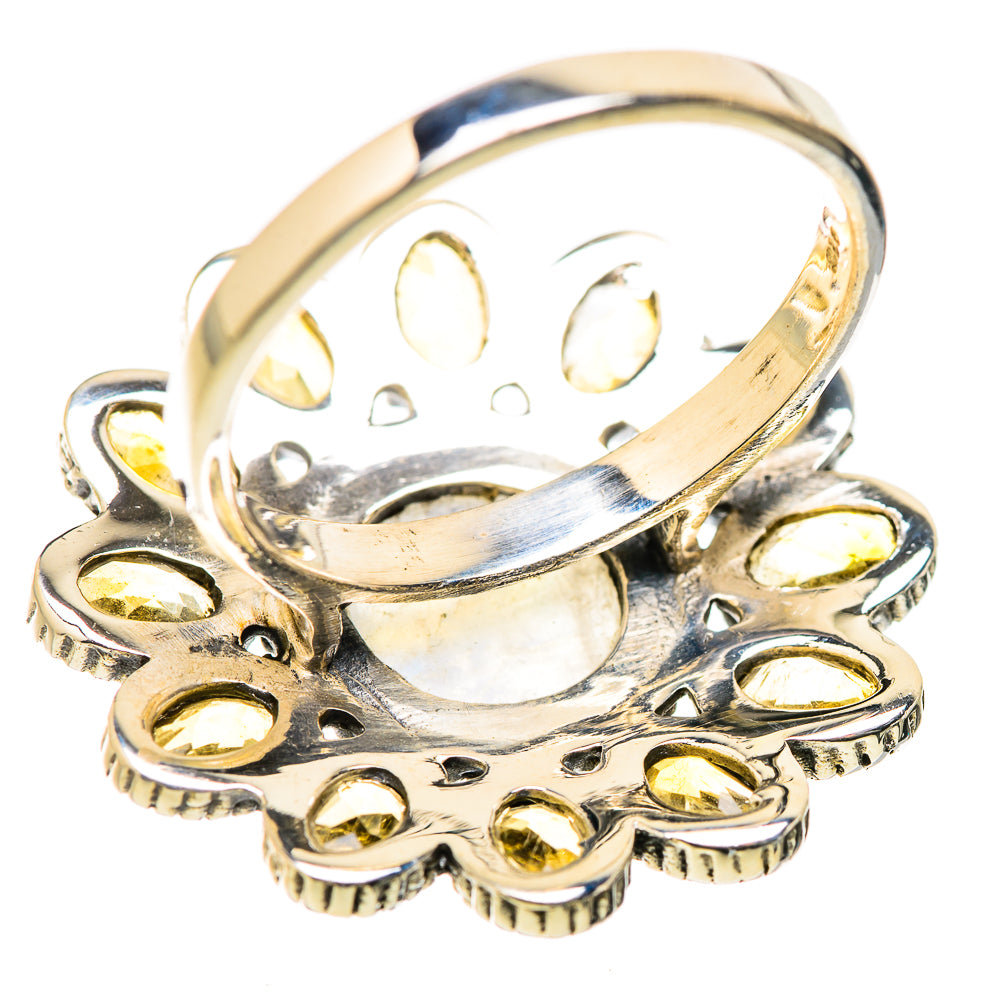 Rainbow Moonstone Rings handcrafted by Ana Silver Co - RING130105 - Photo 3
