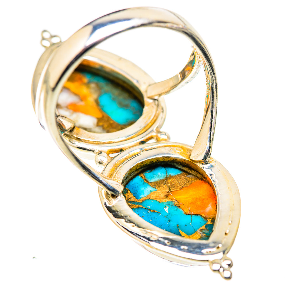 Spiny Oyster Turquoise Rings handcrafted by Ana Silver Co - RING130124 - Photo 3
