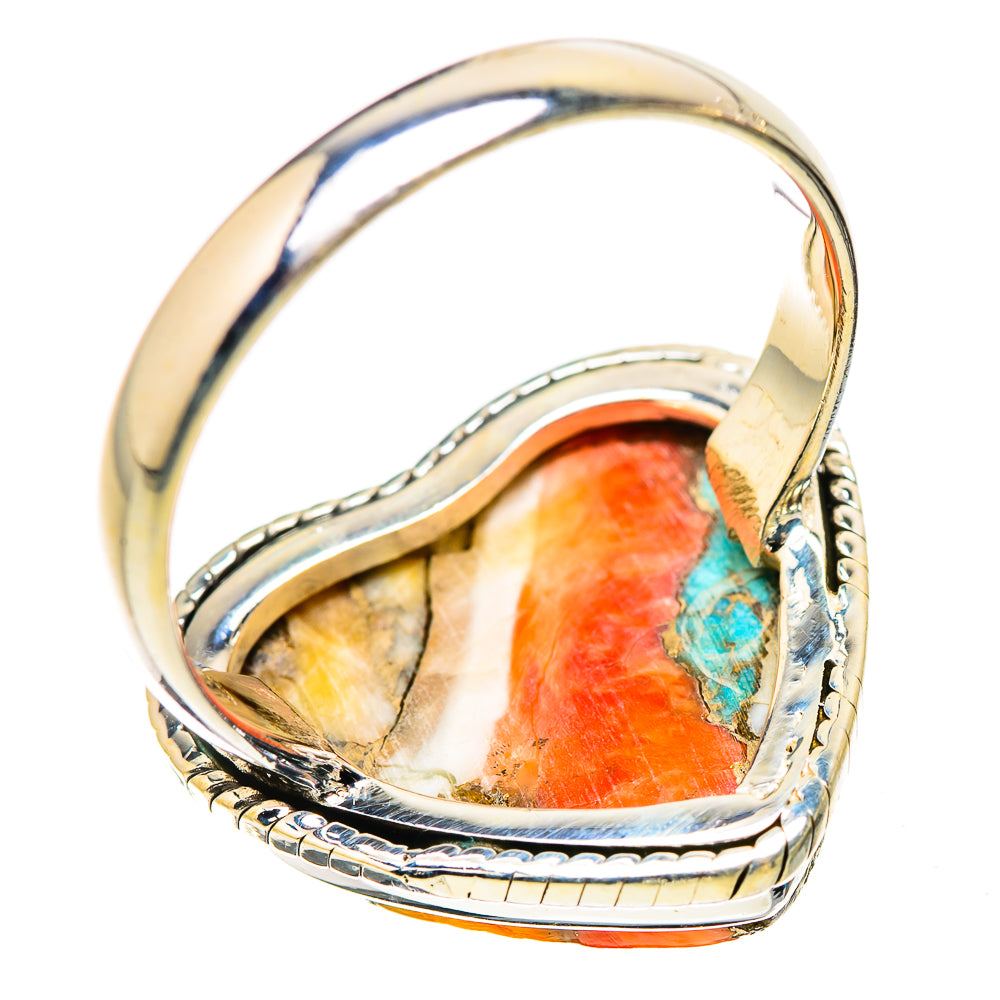 Spiny Oyster Turquoise Rings handcrafted by Ana Silver Co - RING130170 - Photo 3