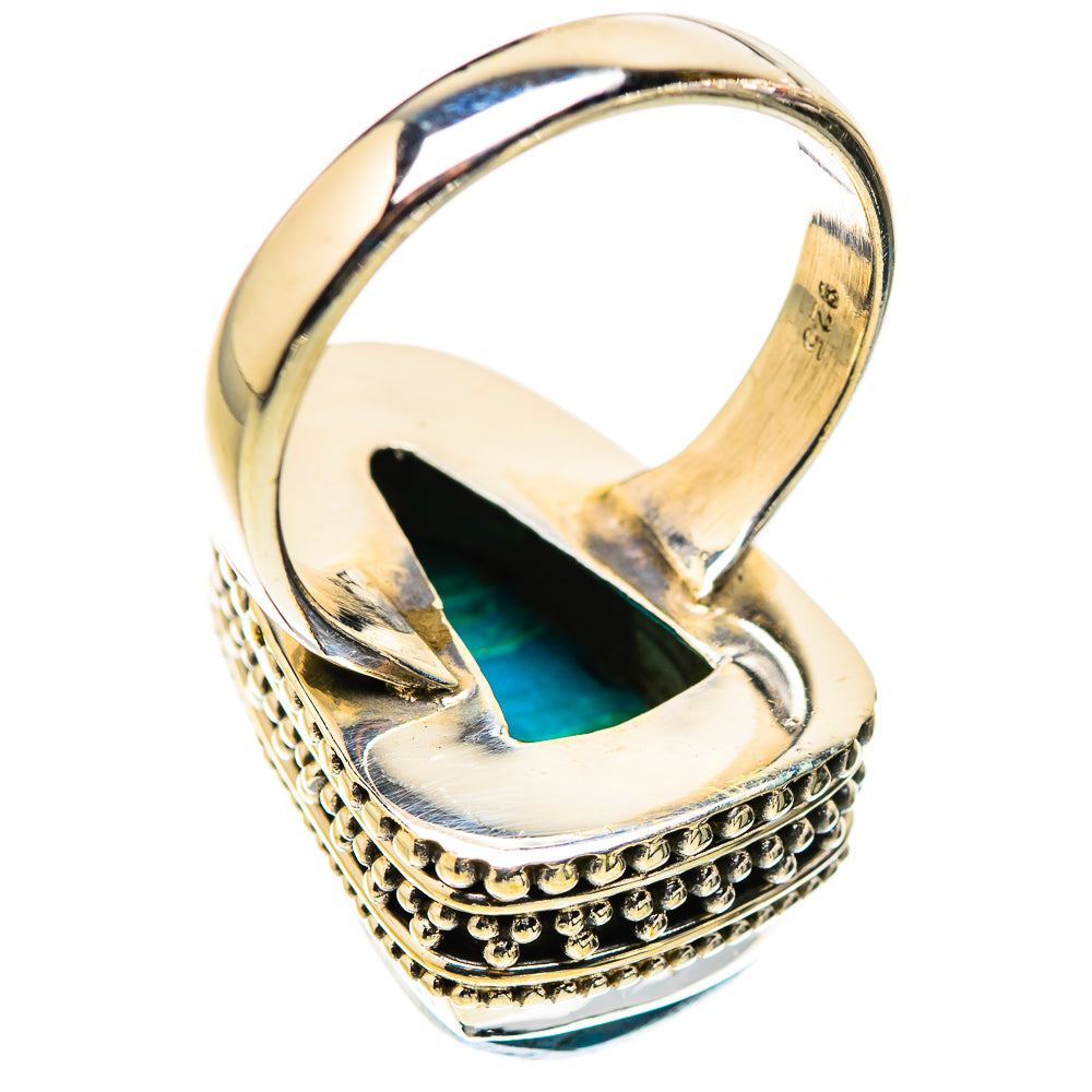 Malachite In Chrysocolla Rings handcrafted by Ana Silver Co - RING130200 - Photo 3