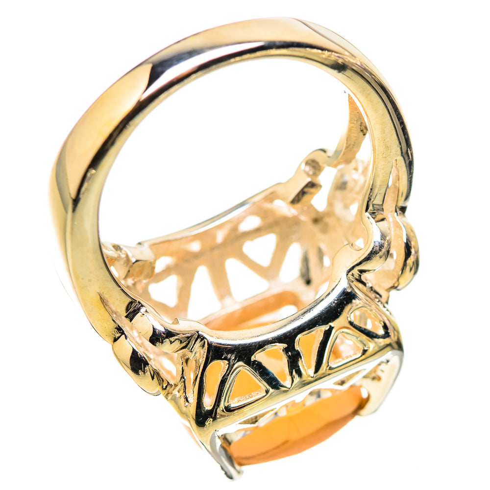 Peach Moonstone Rings handcrafted by Ana Silver Co - RING130215 - Photo 3