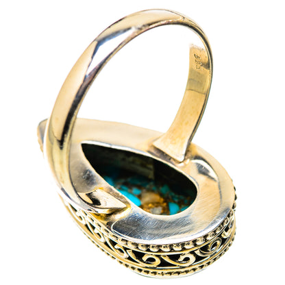 Blue Copper Composite Turquoise Rings handcrafted by Ana Silver Co - RING130275 - Photo 3