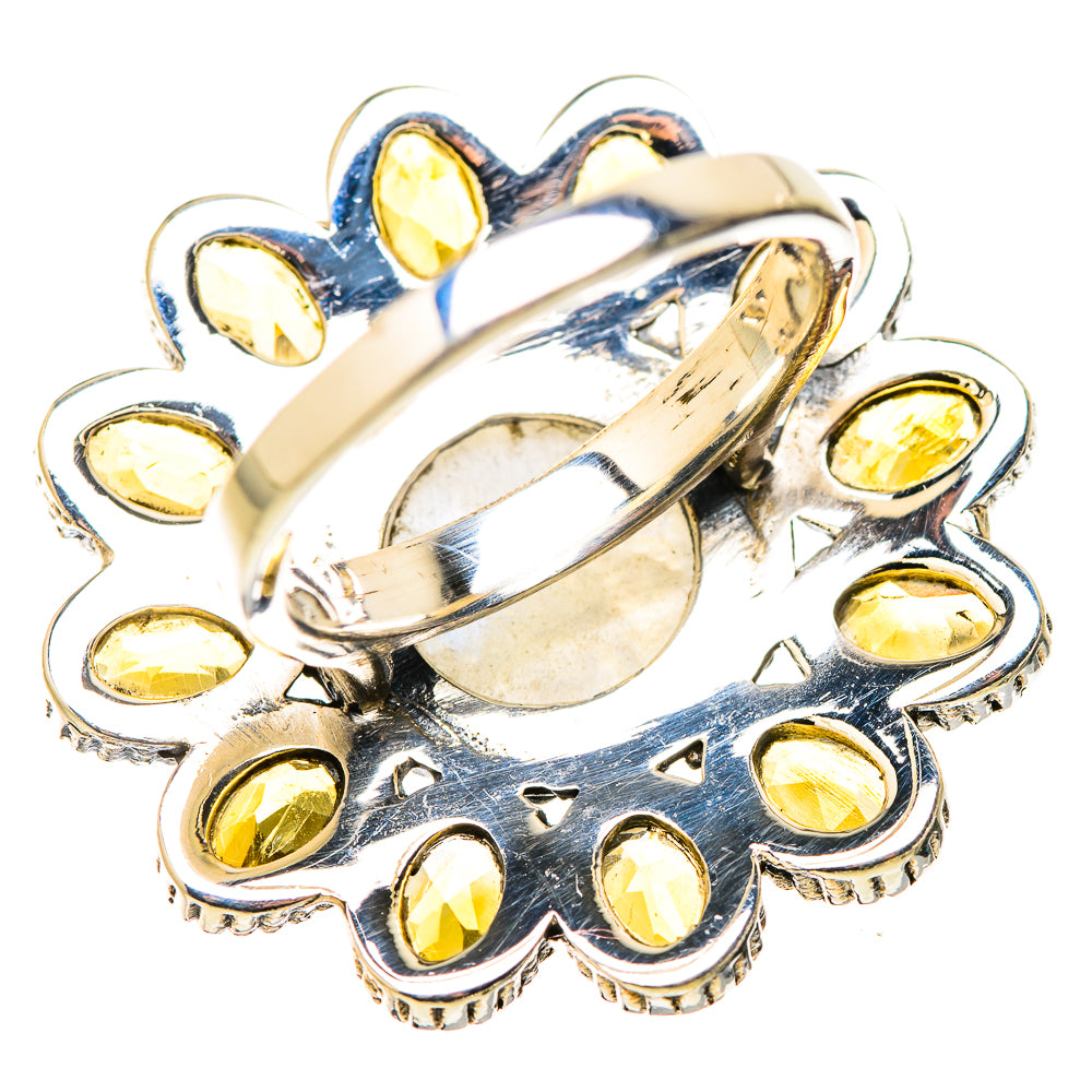 Rainbow Moonstone Rings handcrafted by Ana Silver Co - RING130285 - Photo 3