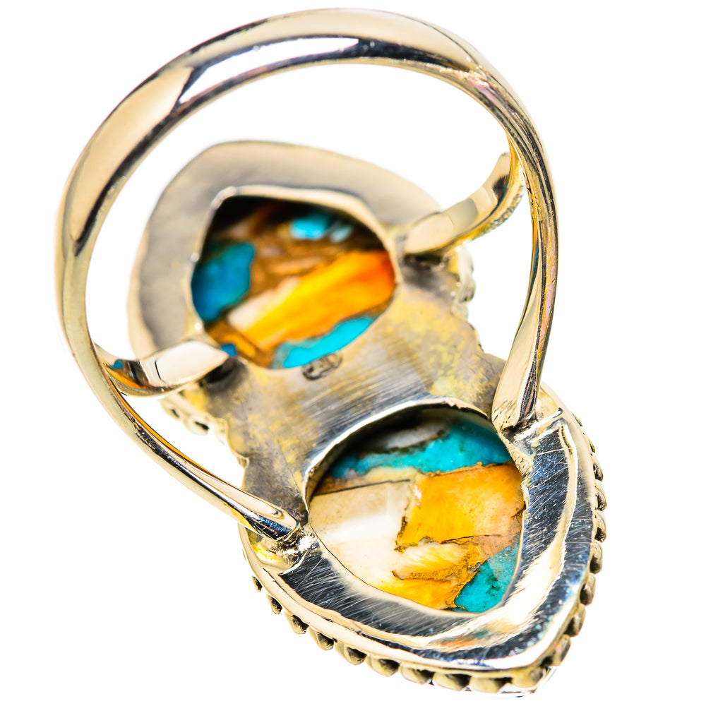 Spiny Oyster Turquoise Rings handcrafted by Ana Silver Co - RING130290 - Photo 3
