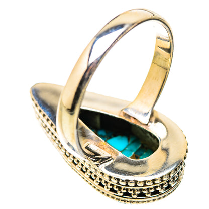 Blue Copper Composite Turquoise Rings handcrafted by Ana Silver Co - RING130300 - Photo 3