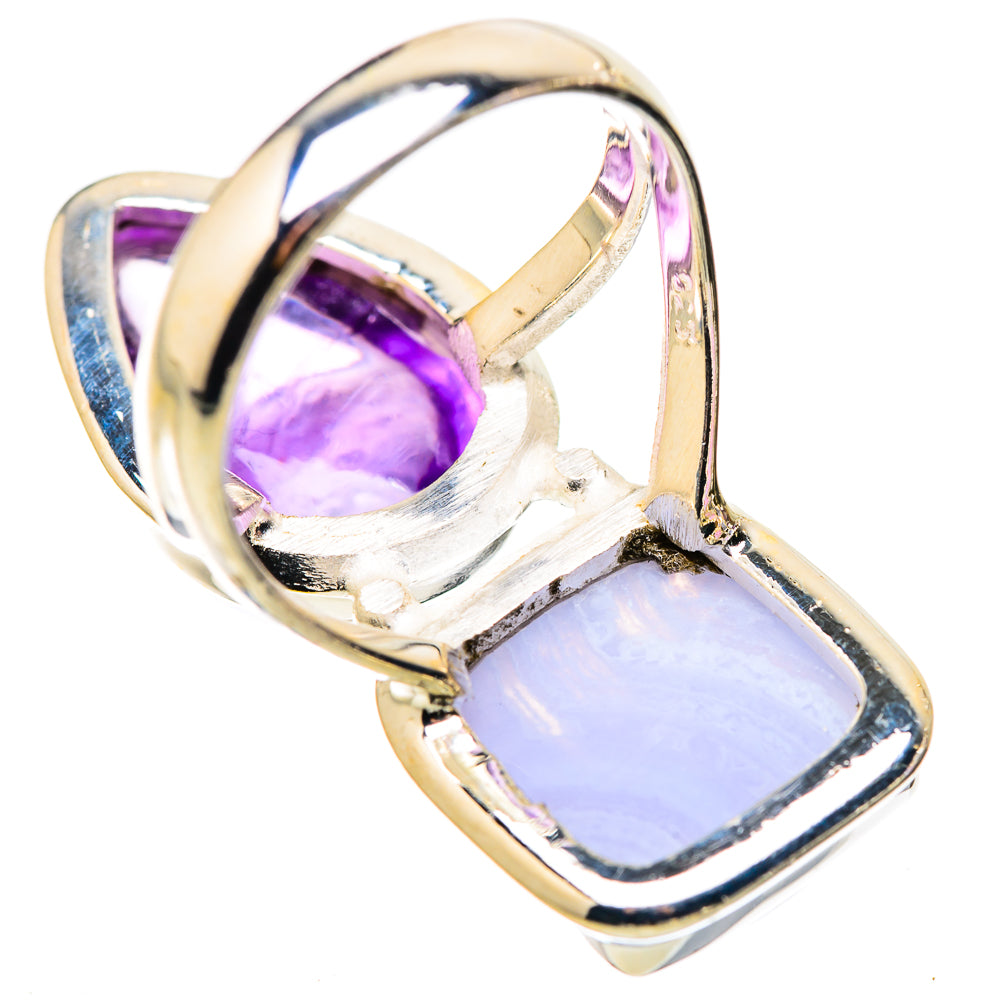 Blue Lace Agate Rings handcrafted by Ana Silver Co - RING130312 - Photo 3