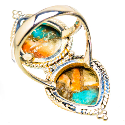 Spiny Oyster Turquoise Rings handcrafted by Ana Silver Co - RING130314 - Photo 3