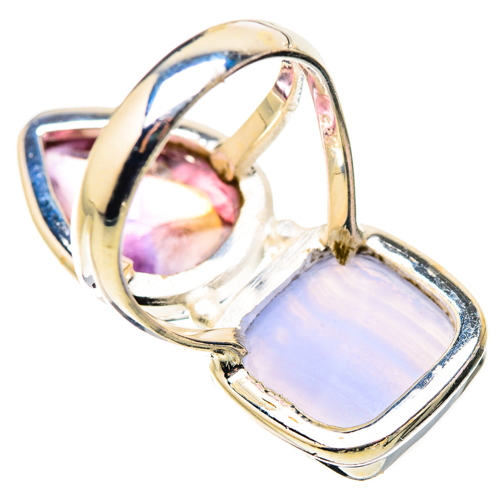 Blue Lace Agate Rings handcrafted by Ana Silver Co - RING130322 - Photo 3