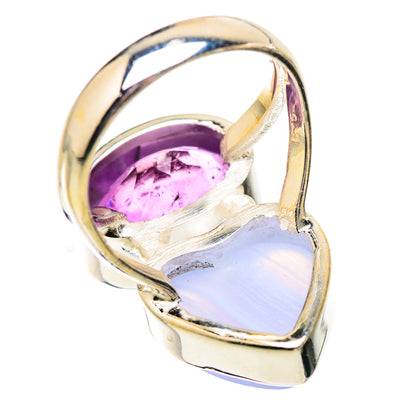 Blue Lace Agate Rings handcrafted by Ana Silver Co - RING130373 - Photo 3
