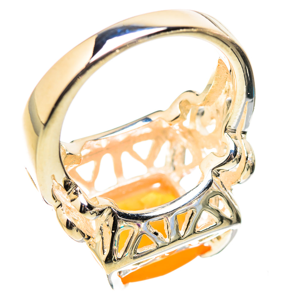 Peach Moonstone Rings handcrafted by Ana Silver Co - RING130425 - Photo 3