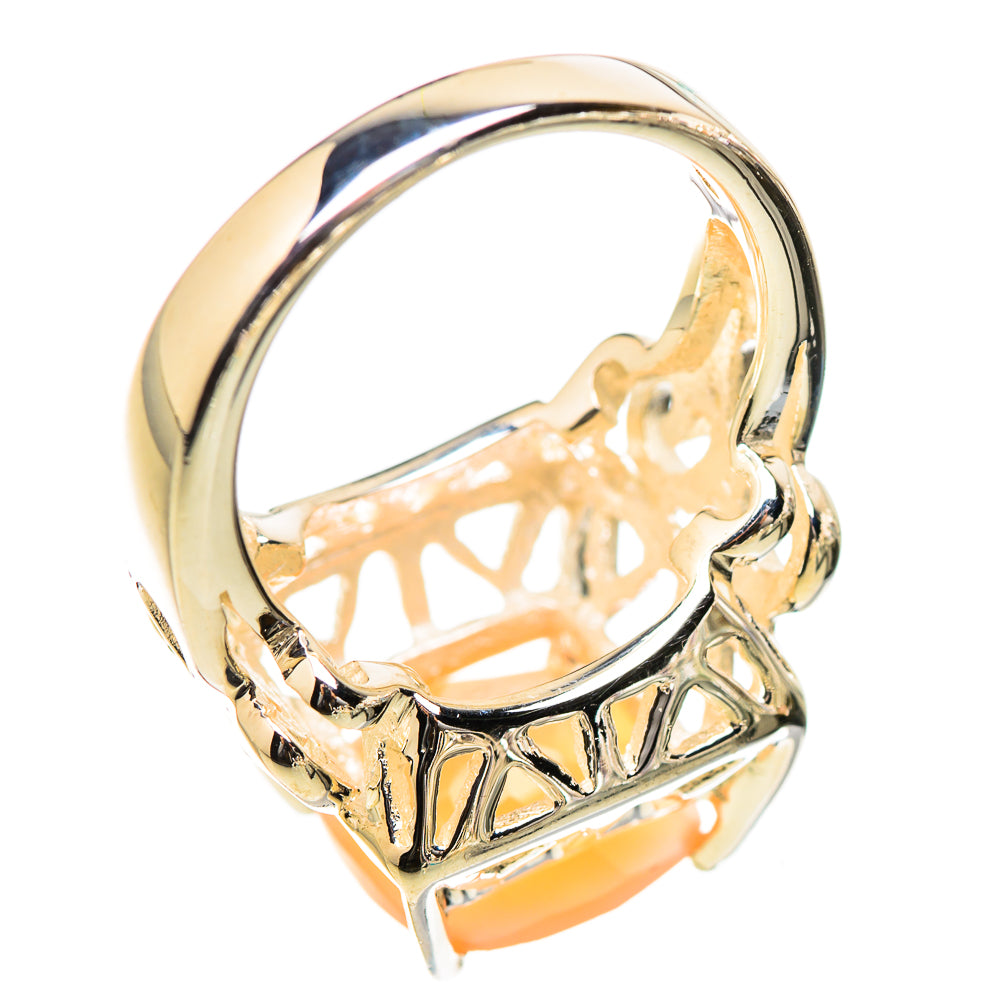 Peach Moonstone Rings handcrafted by Ana Silver Co - RING130456 - Photo 3