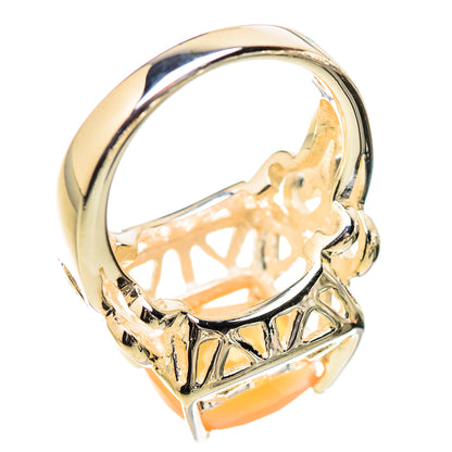 Peach Moonstone Rings handcrafted by Ana Silver Co - RING130456 - Photo 3