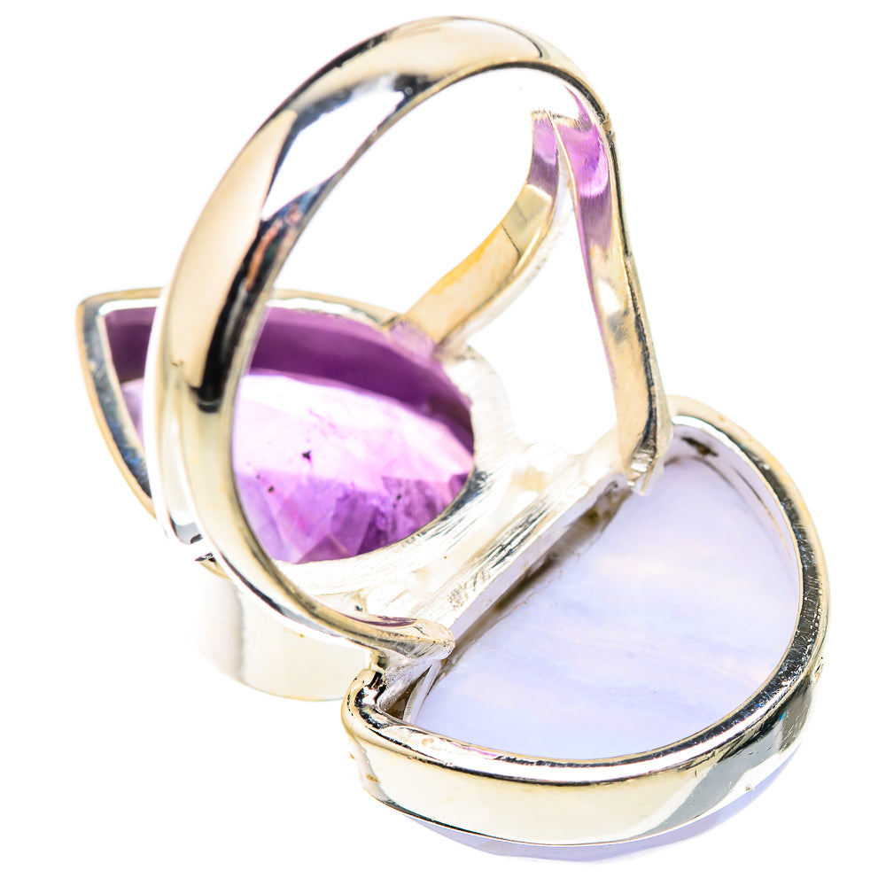 Blue Lace Agate Rings handcrafted by Ana Silver Co - RING130515 - Photo 3