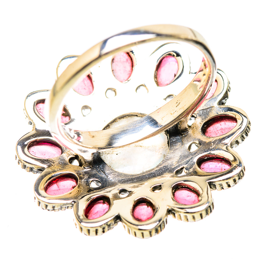 Rainbow Moonstone Rings handcrafted by Ana Silver Co - RING130520 - Photo 3