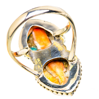 Spiny Oyster Turquoise Rings handcrafted by Ana Silver Co - RING130522 - Photo 3