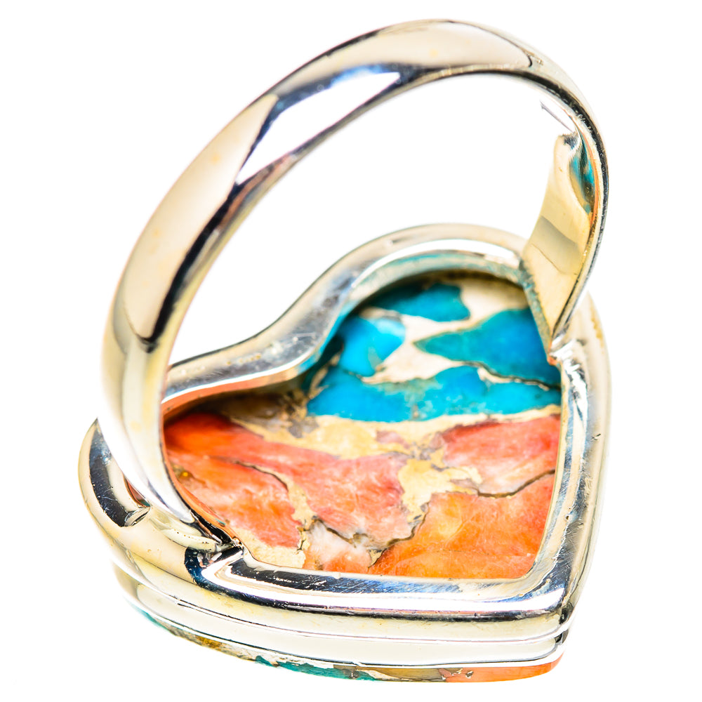 Spiny Oyster Turquoise Rings handcrafted by Ana Silver Co - RING130617 - Photo 3