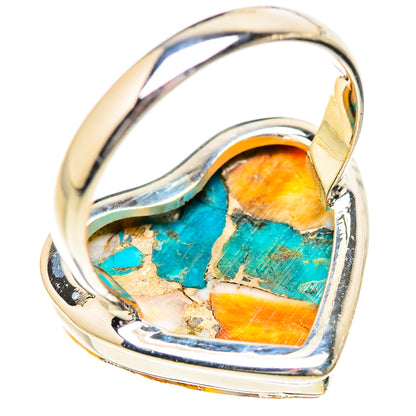 Spiny Oyster Turquoise Rings handcrafted by Ana Silver Co - RING130681 - Photo 3