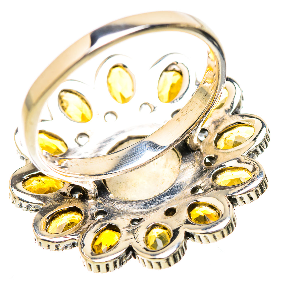 Rainbow Moonstone Rings handcrafted by Ana Silver Co - RING130705 - Photo 3