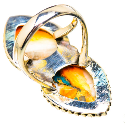 Spiny Oyster Turquoise Rings handcrafted by Ana Silver Co - RING130747 - Photo 3