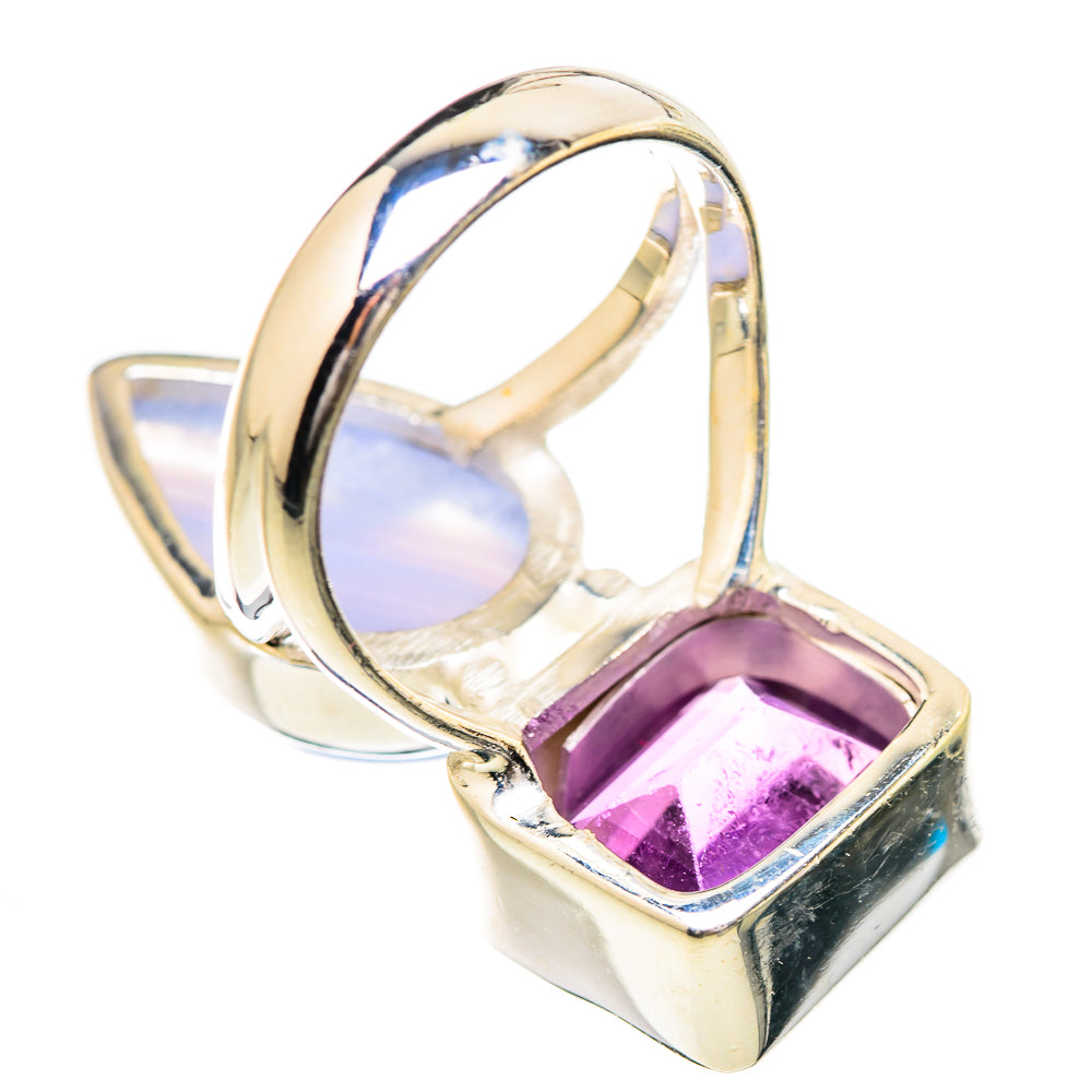 Blue Lace Agate Rings handcrafted by Ana Silver Co - RING130759 - Photo 3