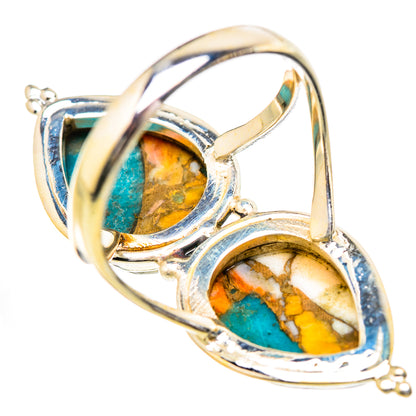 Spiny Oyster Turquoise Rings handcrafted by Ana Silver Co - RING130765 - Photo 3