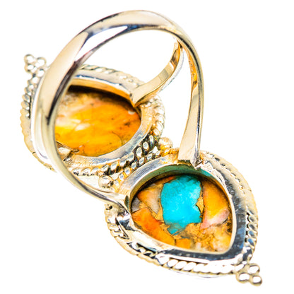 Spiny Oyster Turquoise Rings handcrafted by Ana Silver Co - RING130768 - Photo 3
