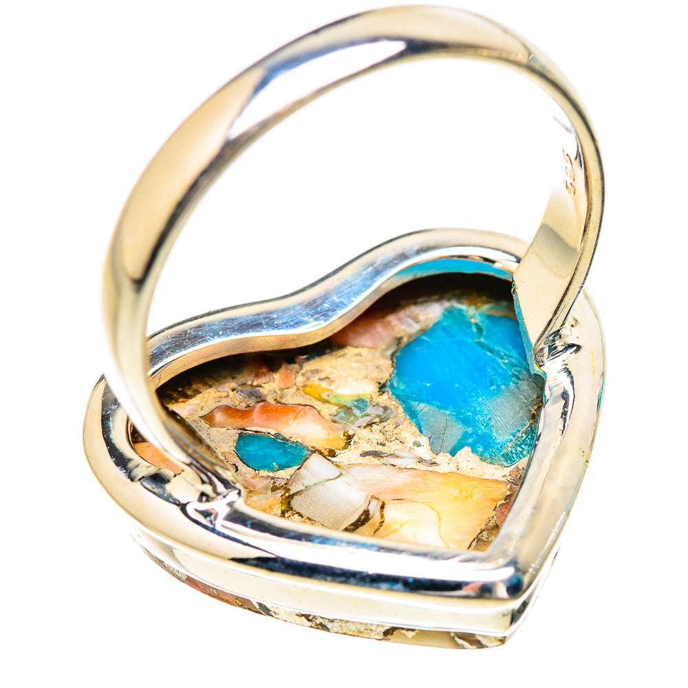 Spiny Oyster Turquoise Rings handcrafted by Ana Silver Co - RING130815 - Photo 3